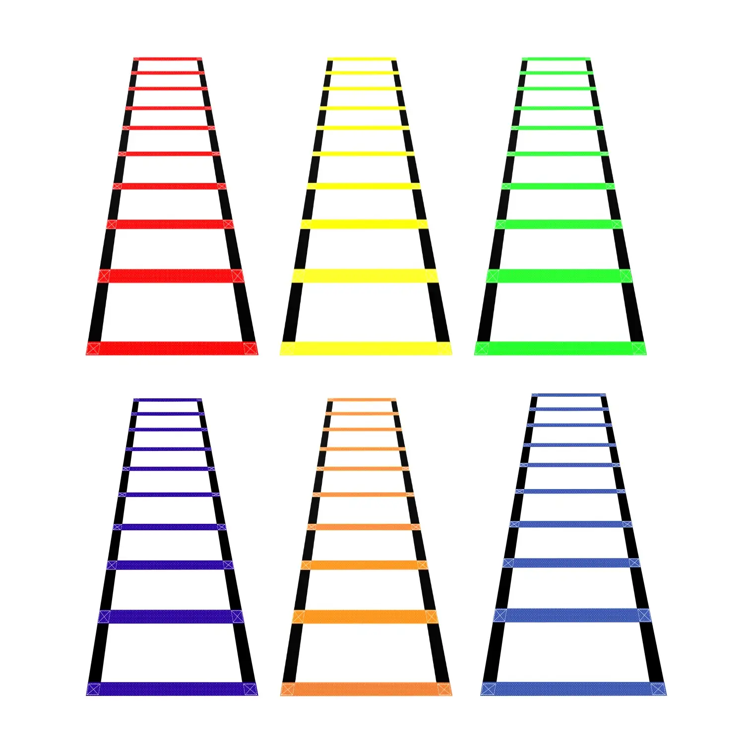 escaleras de agilidad de 10 pasos diferentes colores
