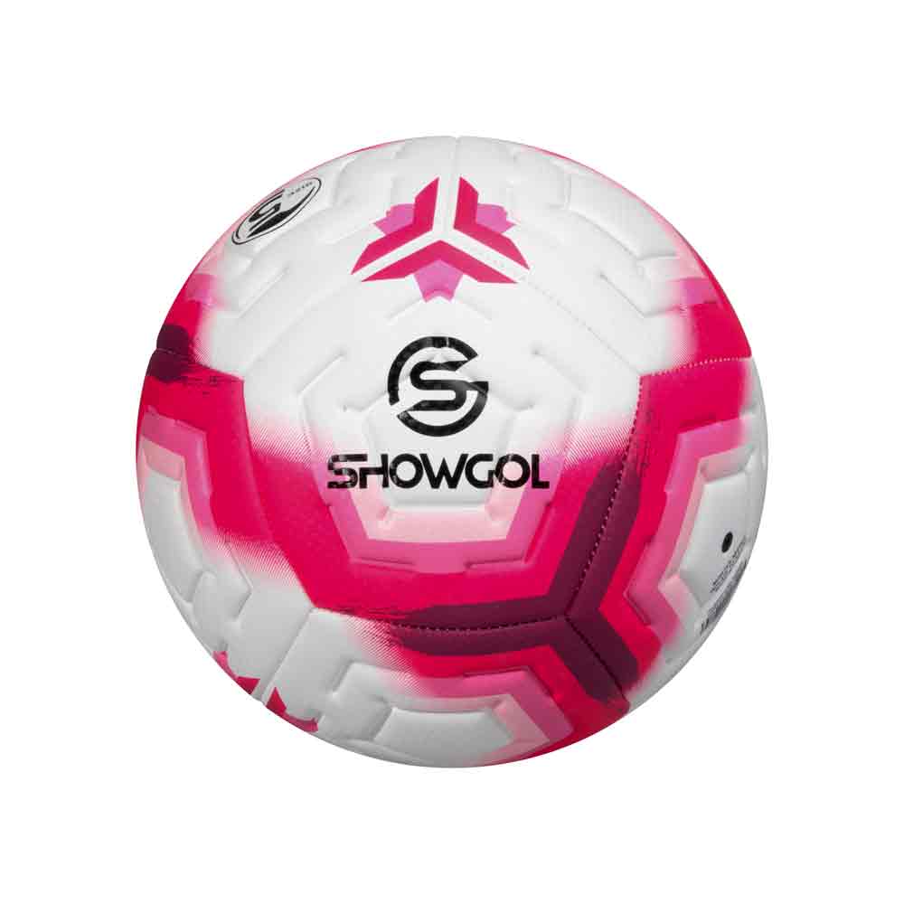 pelota de futbol para grass pvc foam cosido showgol rosado blanco